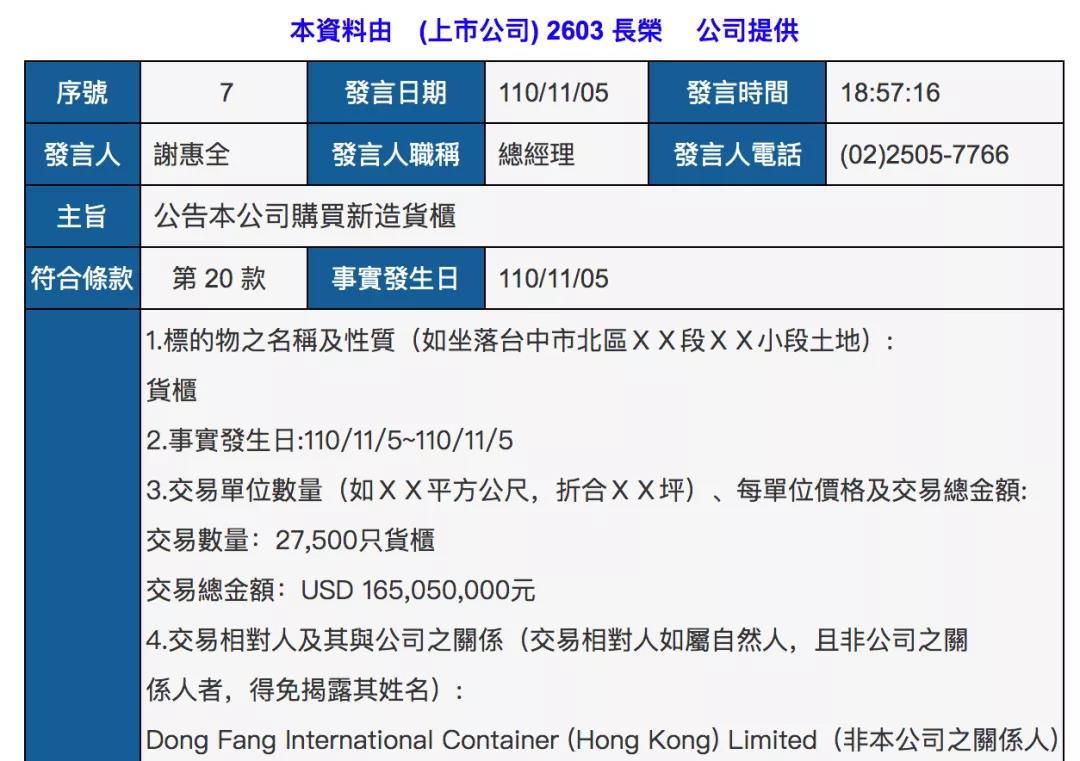 長榮海運(yùn)超3億美元再訂55500個(gè)集裝箱，并調(diào)整2艘23000TEU大船訂單！