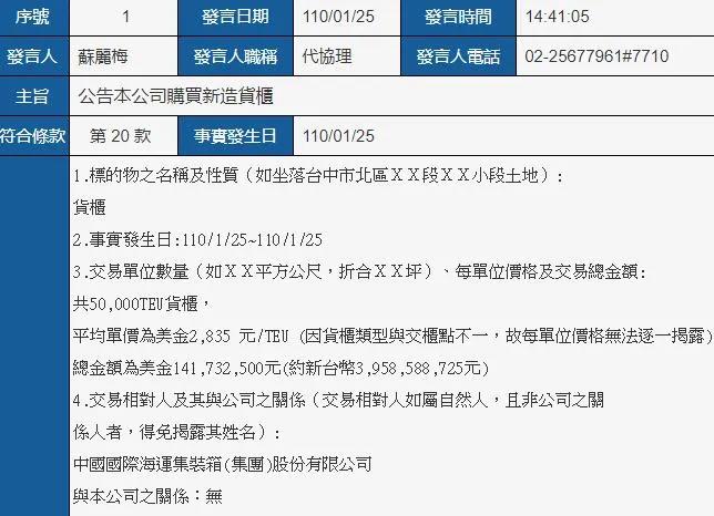 5.65億美元訂造12艘新船，1.4億美元購(gòu)入50000TEU集裝箱，這家船公司拋出大手筆